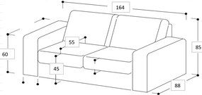 Zielona sofa z tkaniny szenilowej 164 cm Copenhagen – Scandic