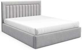 Jasnoszare łóżko tapicerowane z zagłówkiem 3 rozmiary D6-S94