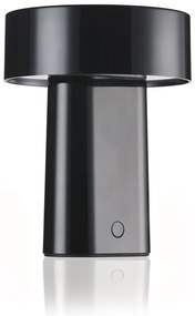 Czarna plastikowa lampa stołowa LED (wysokość 18 cm) Oblong – Zone