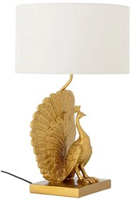 Lampa stołowa w kolorze złota z tekstylnym kloszem (wysokość 58,5 cm) Peacock – Bloomingville