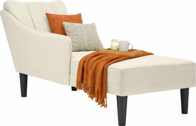 Kremowy aksamitny szezlong A8-R87