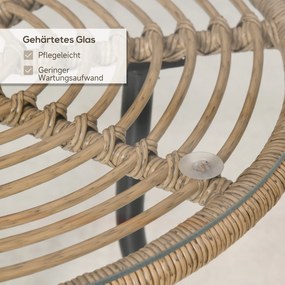 Outsunny 5-częściowy zestaw mebli ogrodowych z rattanu PE 46 cm x 60 cm x 89 cm