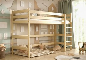 Naturalne drewniane łóżko dziecięce na antresoli - 5 rozmiarów D9-P33