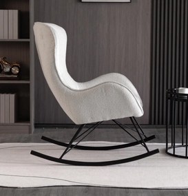 Nowoczesny fotel bujany na czarnych płozach Liberto 3