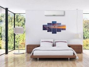 Obraz o zachodzie słońca, Mt. Blanc (125x70 cm)