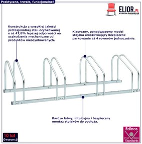 Metalowy stojak na 4 rowery - Sirin 4X