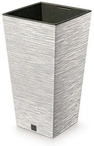 Doniczka FURU SQUARE ECO WOOD z wkładem 30 cm, biały ECO, M