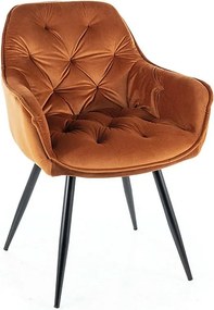 Krzesło tapicerowane CHERRY VELVET cynamonowe