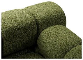 Zielony moduł sofy z materiału bouclé (prawostronny) Bellis – Micadoni Home