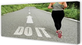 Obraz canvas na ścianę Kobieta Biegnąca Drogą