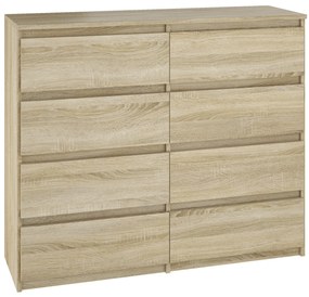 Komoda BASIC 8 szuflad – Dąb Sonoma | 100x97x40 cm