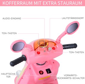 Homcom dziecięcy motocykl dziecięcy elektryczny samochód elektryczny motocykl elektryczny pojazd dziecięcy z muzyką