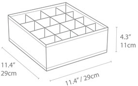 Beżowy organizer do szuflady z 16 przegródkami Bigso Box of Sweden Drawer