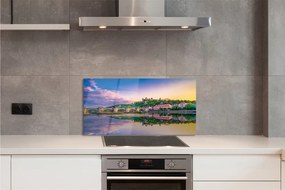 Panel Szklany Zachód Słońca nad Rzeką w Niemczech