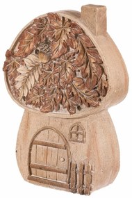 Jesienne dekoracje Domek grzybowy z oświetleniem,24 x 10 x 32 cm, magnez, imitacja drewna
