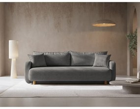 Szara rozkładana sofa ze schowkiem 231 cm Elen – Micadoni