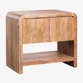 Zestaw Mebli Łazienkowych Z Drewna Akacjowego Vacry Akacja Brąz & Without Sink & Bezlusterkowiec & Bez Kranu & ↔︎ 90 Cm - Sklum