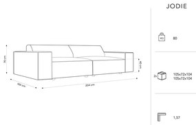 Beżowa sofa z materiału bouclé 204 cm Jodie – Micadoni Home