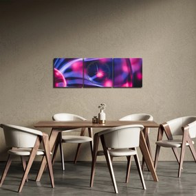 Abstrakcyjny fioletowy obraz (z zegarem) (90x30 cm)