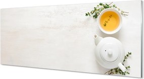 Szklany Panel Dzbanek Świeżej Herbaty