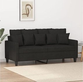 Sofa dwuosobowa Czarna 140 cm Tkanina Nowoczesna i Wygodna