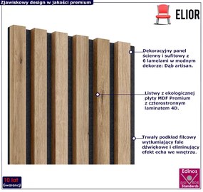 Akustyczne panele lamelowe 2 szt. dąb artisan H7-H45
