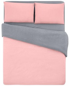 Łososiowo-szara bawełniana pościel dwuosobowa z prześcieradłem 200x220 cm – Mila Home