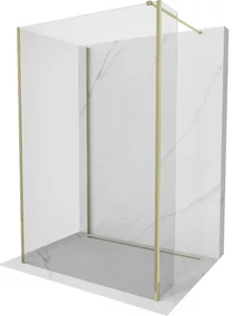 Mexen Kioto ścianka prysznicowa Walk-in 135 x 80 x 30 cm, transparent, złota - 800-135-080-221-50-00-030