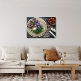 Obraz na szkle - Z deski kuchennej (70x50 cm)