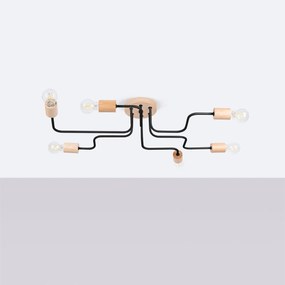 Żyrandol TIMBO 6 czarny SOLLUX  LIGHTING