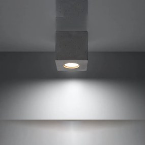 Plafony industrialny Quadx, beton - 1 źródło światła 3000K - L.10 x H.10 cm - szary