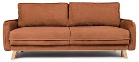 Pomarańczowa sztruksowa rozkładana sofa 218 cm Tori – Bonami Selection