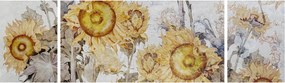 Obraz - Słoneczniki na ścianie (170x50 cm)
