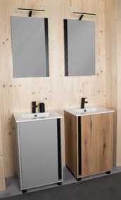 Zestaw Szafka z umywalką FOX 49 cm chinchilla szara/czarna KROFAM