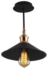 Czarna lampa wisząca z metalowym kloszem ø 24 cm Berceste – Opviq lights