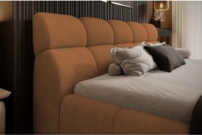 Łóżko GIULIA tapicerowane z pojemnikiem na pościel kolor Pomarańczowy WERSAL