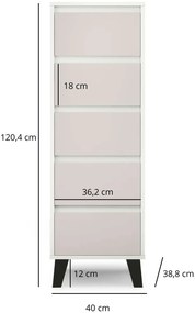 Komoda skandynawska z 5 szufladami biały + kaszmir B7-A91