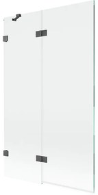 Mexen Lunar parawan nawannowy 2-skrzydłowy lewy 110 x 150 cm, transparent, gun gray szczotkowany - 897-110-100-66-00-L