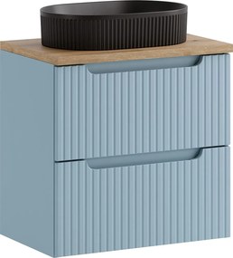 Niebieska wisząca szafka łazienkowa z umywalką T0-C92