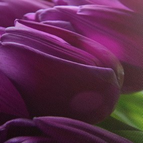Obraz tulipanów (z zegarem) (90x30 cm)