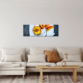 Obraz brzoskwini (z zegarem) (90x30 cm)