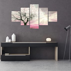 Obraz różowego drzewa (125x70 cm)