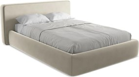 Łóżko 180 x 225 - z weluru - perłowy - KIANA