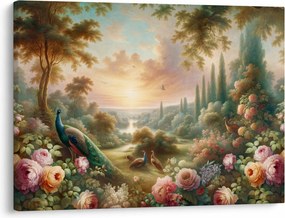 Obraz - Pawie w ogrodzie (70x50 cm)