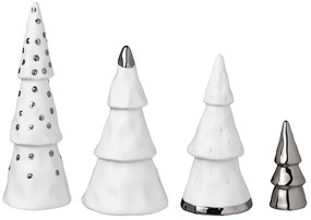 Porcelanowy zestaw WINTER FOREST w srebrnym kolorze, 4 szt.
