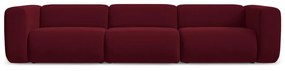 Bordowa aksamitna sofa 319 cm Ekahi – Makamii