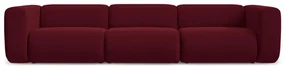Bordowa aksamitna sofa 319 cm Ekahi – Makamii