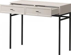 Toaletka Lorini 100 cm z szufladami - kaszmir / czarne uchwyty T-bar / stelaż