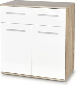 Komoda do salonu biała + dąb sonomaC6-N65