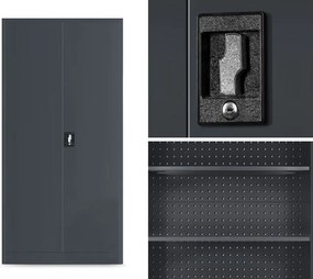 Metalowa szafa warsztatowa Bruno 92x50x185 cm, antracyt